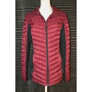 32 Degrees Women’s Sz Small Puffer Jacket Red Black Full Zip Lightweight